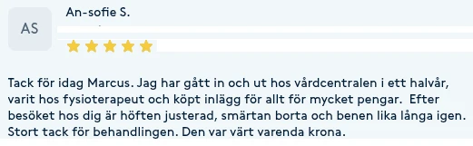 Recension: An-sofie S. ger 5 stjärnor till Marcus Andersson på Bokadirekt