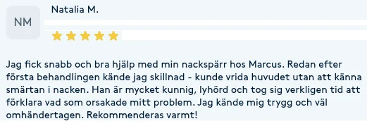 Recension: Natalia M. ger 5 stjärnor till Marcus Andersson på Bokadirekt